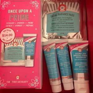 FAB coconut primer + facial pads + moisturizer